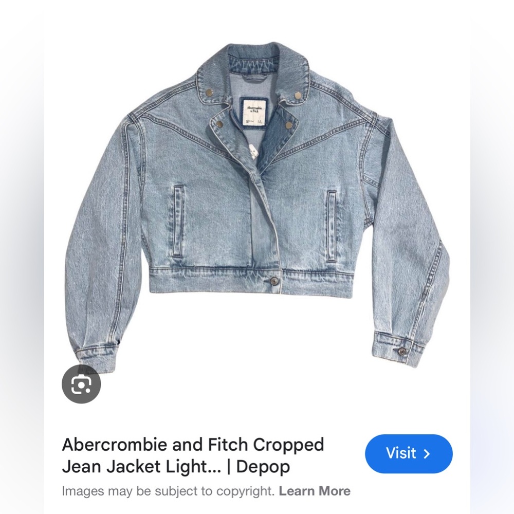 Abercrombie & Fitch cropped jean denim jacket size XS (like new!)